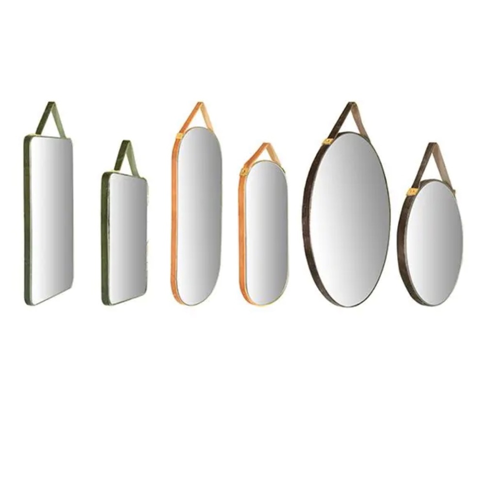 Set of 6 Velvet Edged Mirrors